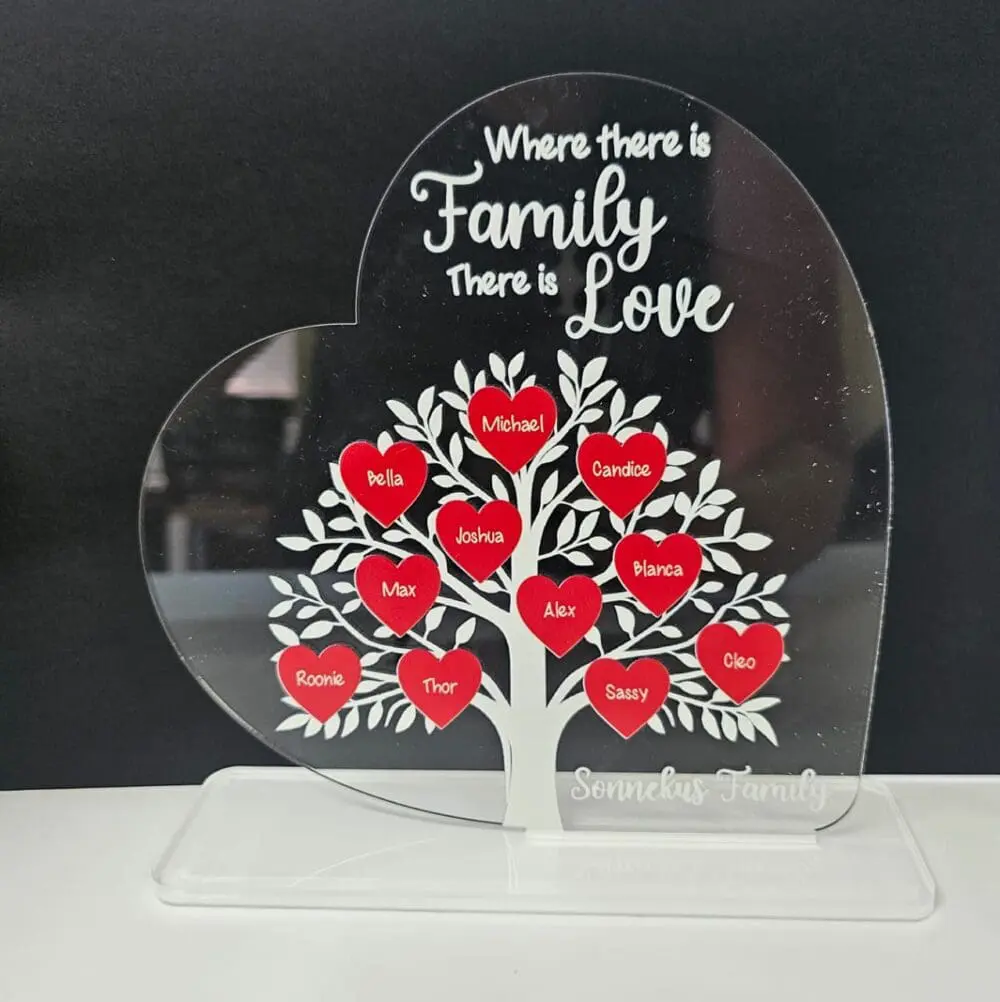 UV DTF Direct Print : Heart Family Tree, Where there is Family there is love