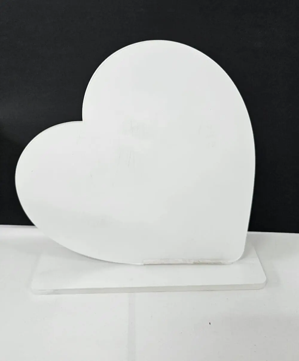 Side heart and lip with stand Laser Sublimation Blanks : 3mm Side Heart Clear Shape Acrylic with lip & 5mm Clear Stand