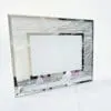 Glass Photo Frame with silver glitter frame Sublimation Blanks : Glass Photo Display With Silver Glitter Frame (23 by 18cm)