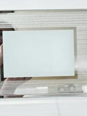 Sublimation Blanks : Glass Photo Display With Silver Glitter Frame (23 by 18cm)