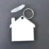 MDF House Keychain2 Laser Sublimation Blanks : Glossy MDF 3mm Single or Double Sided Sublimation House Keychain with split keyring & clip (S, M, L)