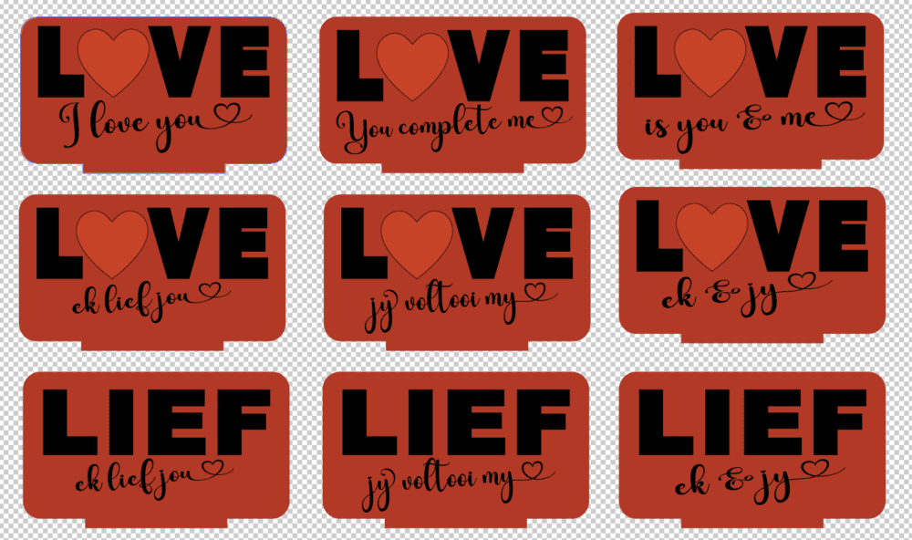 Laser Sublimation Blanks : DIY LOVE Sublimation MDF & Veneer Plaque with Stand