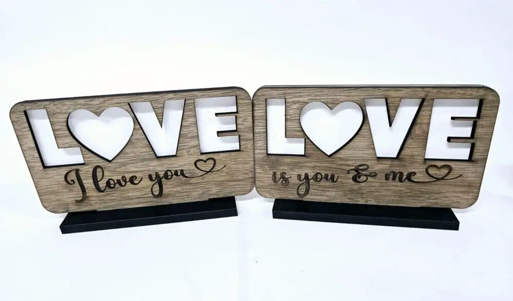 Laser Sublimation Blanks : DIY LOVE Sublimation MDF & Veneer Plaque with Stand