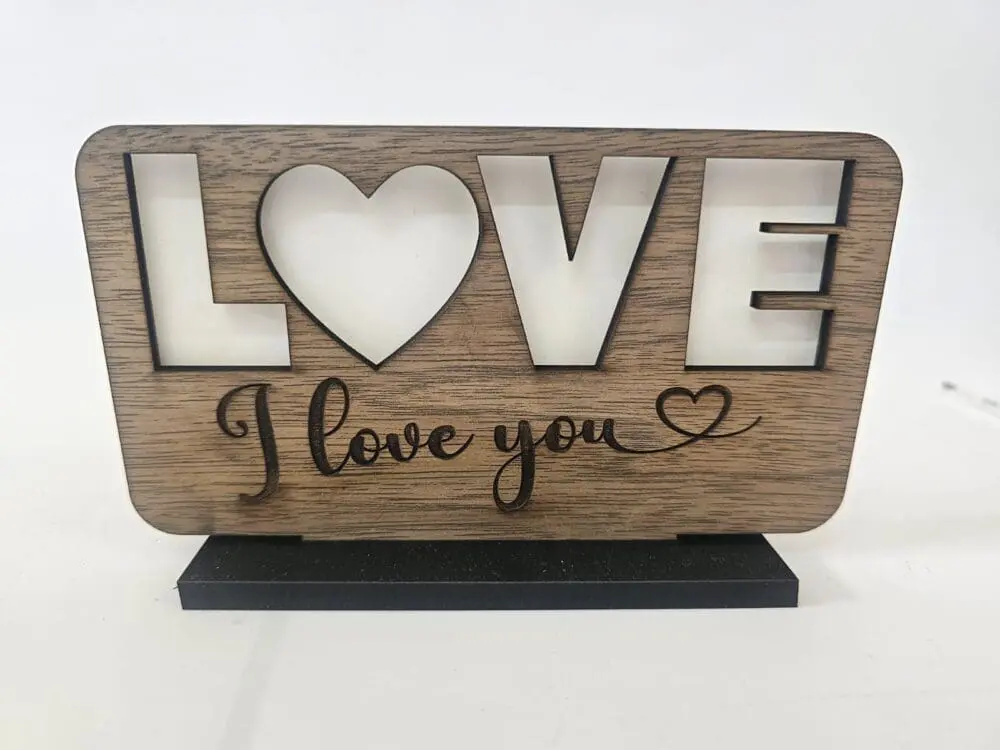 Laser Sublimation Blanks : DIY LOVE Sublimation MDF & Veneer Plaque with Stand