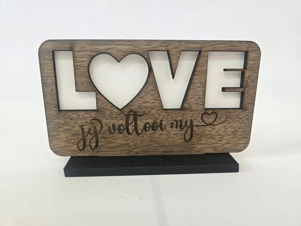 Laser Sublimation Blanks : DIY LOVE Sublimation MDF & Veneer Plaque with Stand