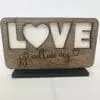 Laser Sublimation Blanks : DIY LOVE Sublimation MDF & Veneer Plaque with Stand