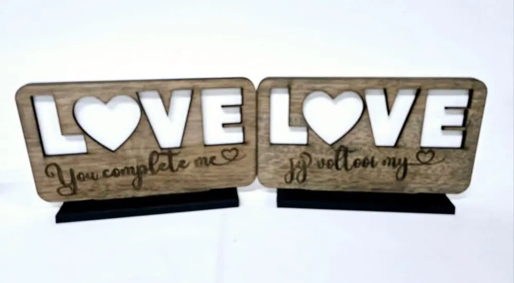 Laser Sublimation Blanks : DIY LOVE Sublimation MDF & Veneer Plaque with Stand