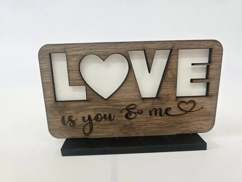 Laser Sublimation Blanks : DIY LOVE Sublimation MDF & Veneer Plaque with Stand