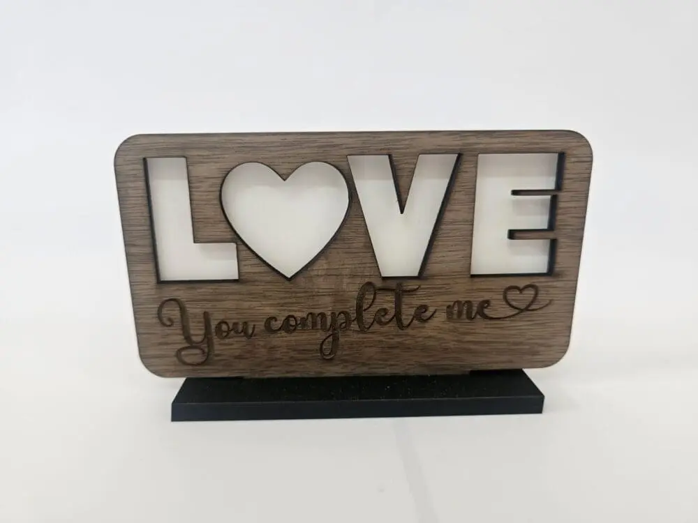 Laser Sublimation Blanks : DIY LOVE Sublimation MDF & Veneer Plaque with Stand