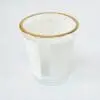 Sublimation Blanks : 1.5oz Shot Glass With White Patch & Gold Rim (TTX)