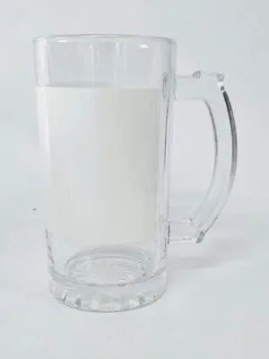16oz Beer Glass with patch Sublimation Blanks : 16oz White Patch Glass Beer Mug (TTX)