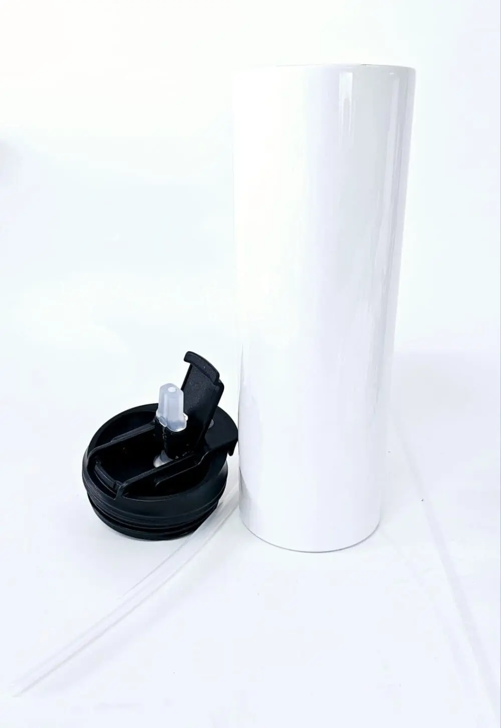 20oz Dual Lid Stainless Steel Tumbler (TTX) lid open Sublimation Blanks : 20oz Dual Lid Stainless Steel Tumbler (TTX)