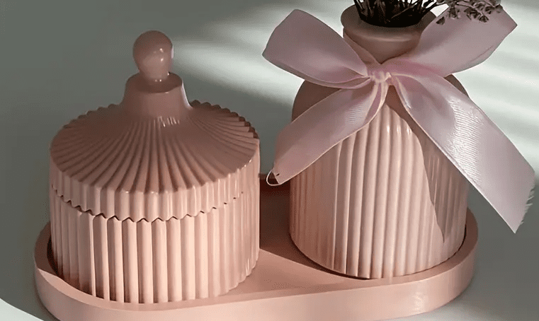 3 Piece Oval Silicone 1 Resin & Epoxy : 4 Piece Tray, Vase & Container Set [Code TU184_B)