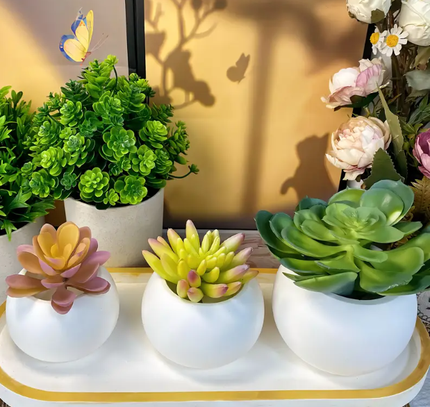 3PieceFlowerPot13 Resin & Epoxy : 3 Piece Floral/Pot Plant Silicone Mould (3 Sizes) [Code TU184_A)