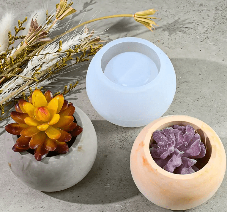3PieceFlowerPot8 Resin & Epoxy : 3 Piece Floral/Pot Plant Silicone Mould (3 Sizes) [Code TU184_A)