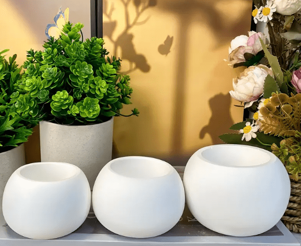 3PieceFlowerPot9 Resin & Epoxy : 3 Piece Floral/Pot Plant Silicone Mould (3 Sizes) [Code TU184_A)