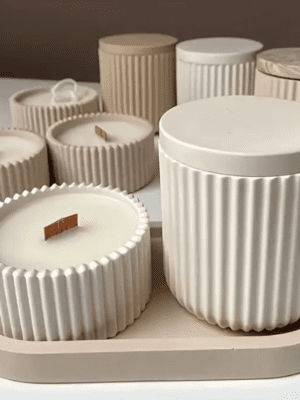 Resin & Epoxy : 4 Piece Tray, Candle Jar & Container [Code TU184_D)