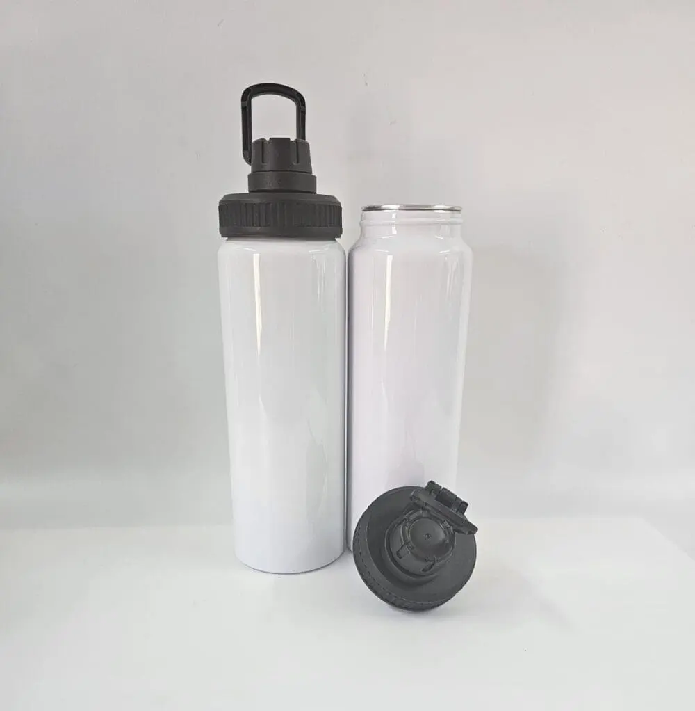 Alimumum 850ml White Watter Bottle3 Sublimation Blanks : 27oz (850ml) White Aluminium Water Bottle (TTX)