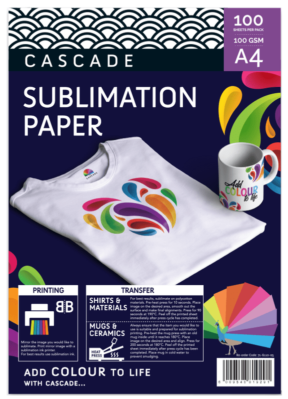 Sublimation Blanks : A4 Cascade Sublimation Paper (Pack of 100)