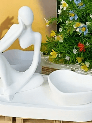 Silicone Mould Set_Tray_heart_Figurine3 Resin & Epoxy : 3 Piece Silicone Mould Set Tray, Heart, Figurine [Code TU184_E)