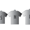 Laser Acrylic Shapes : 3mm BLACK or WHITE S, M or L, Tshirt Keychain + 30mm Silver Split Keyring