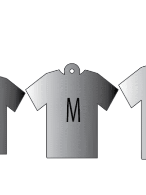 Laser Acrylic Shapes : 3mm BLACK or WHITE S, M or L, Tshirt Keychain + 30mm Silver Split Keyring