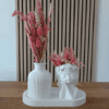 Resin & Epoxy : 3 Piece Silicone Face Vase Design, Tall Ribbed Vase and Oval Tray Mould Set  [Code TU184_F)