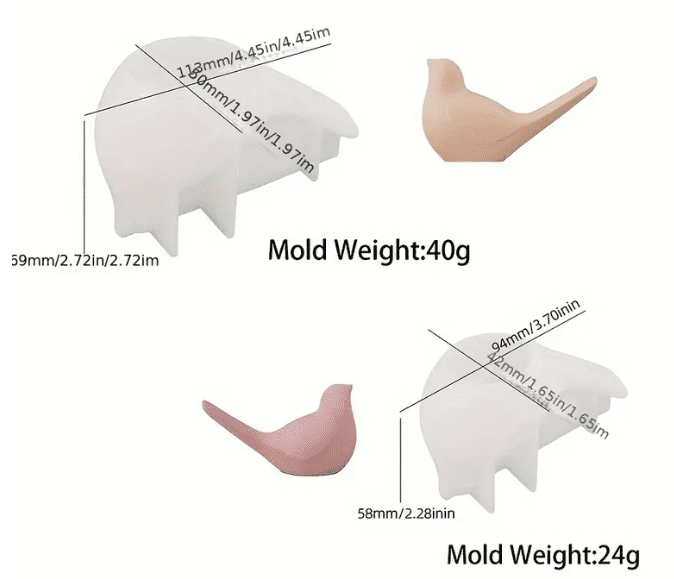 Bird Molds Silicone Mould : 3D Silicone Bird Mould (Small & Big) [BISB)