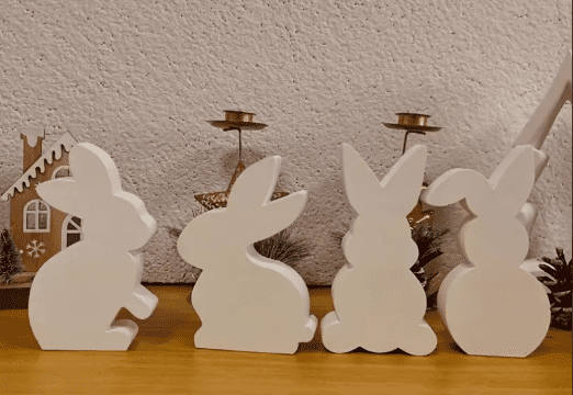 EasterBunnySIliconeMouldSet3 Resin & Epoxy : 4 Piece Easter Bunny Silicone Mould Set [Code TU184_G)