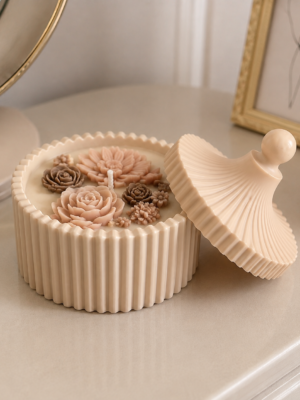 Silicone Moulds : Carnival Stripped Trinket Bowl with lid (STBx98)