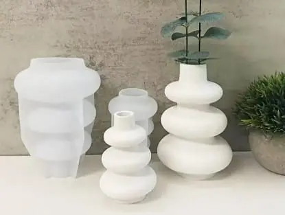 2pcIrregularVaseSiliconeMouldSet.jpg2 Silicone Mould : 2 Piece Ripple Bloom Vase Set Silicone Mould (RipBl2)