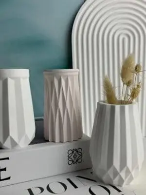 Silicone Mould : 3 Piece Origami Vase Silicone Mould Set (Code TUM_AG)