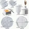 Resin & Epoxy : 4 Piece Square Large Container Set; Vase and Irregular Tray Silicone Mould (Code TUM_AB) + Casting Support Jig for the Vase mould
