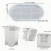 Resin & Epoxy : 4 Piece Oval Tray + Square Storage Container & Polygon Vase (TU184_AH) + Casting Support Jig for the Vase mould