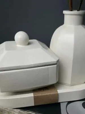 4piece oval tray + square storage container & polygon vase 3 Resin & Epoxy : 4 Piece Oval Tray + Square Storage Container & Polygon Vase (TU184_AH) + Casting Support Jig for the Vase mould