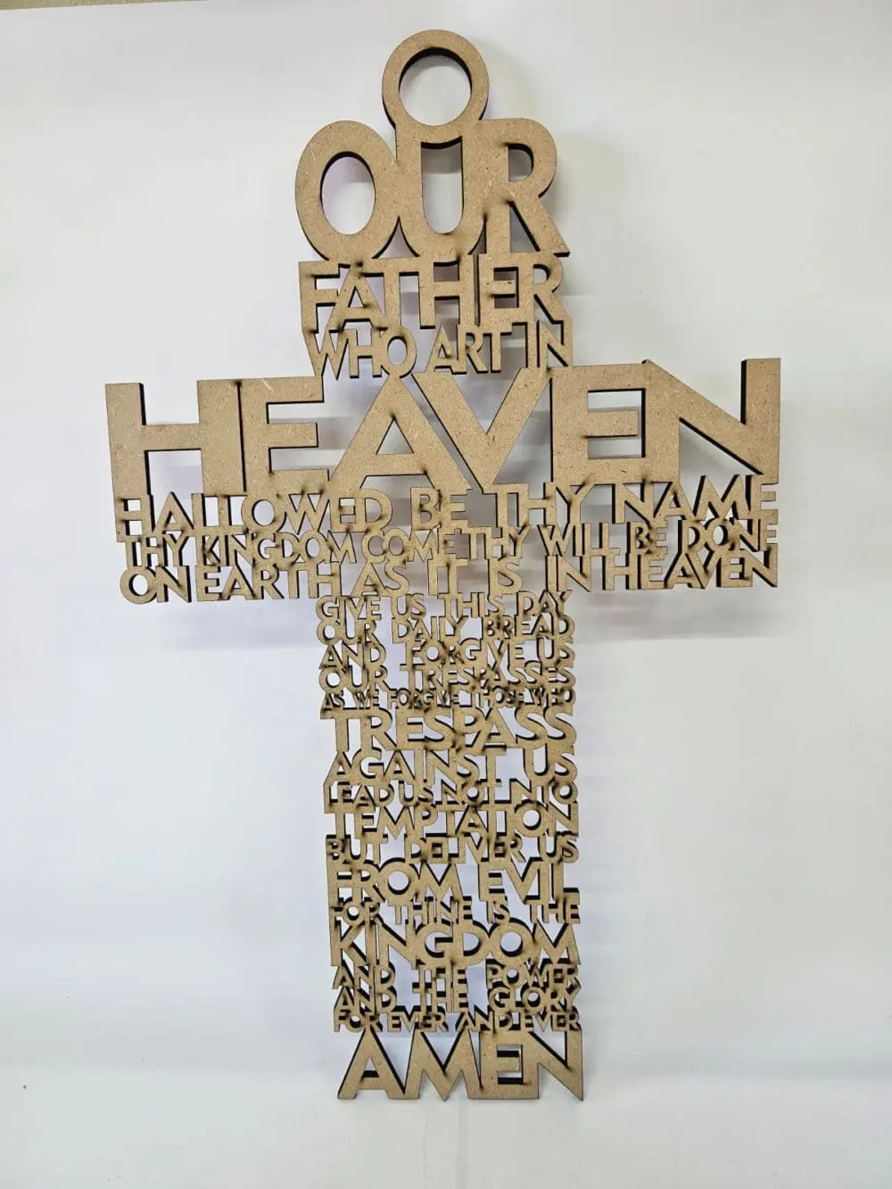 Good_ourFatherwho_Plain MDF 6mm MDF Blanks : MDF God Our Father Wall Hanging (6mm)