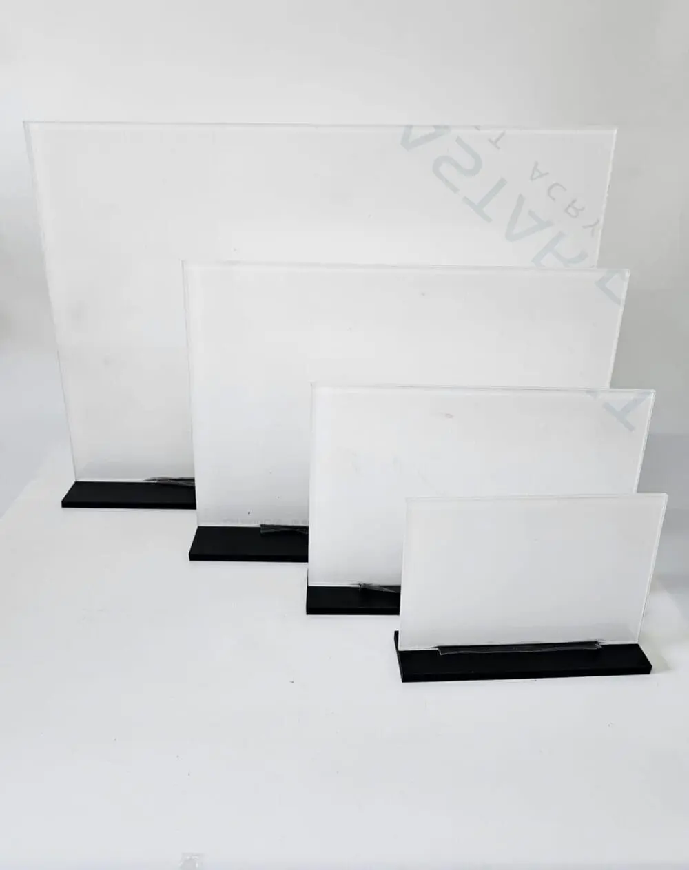3D UV Print : Direct to 3mm CLEAR Acrylic Boards with lip & 6mm Black Melamine or 5mm Clear Acrylic Stand (A6, A5, A4 & A3, Portrait or Landscape)