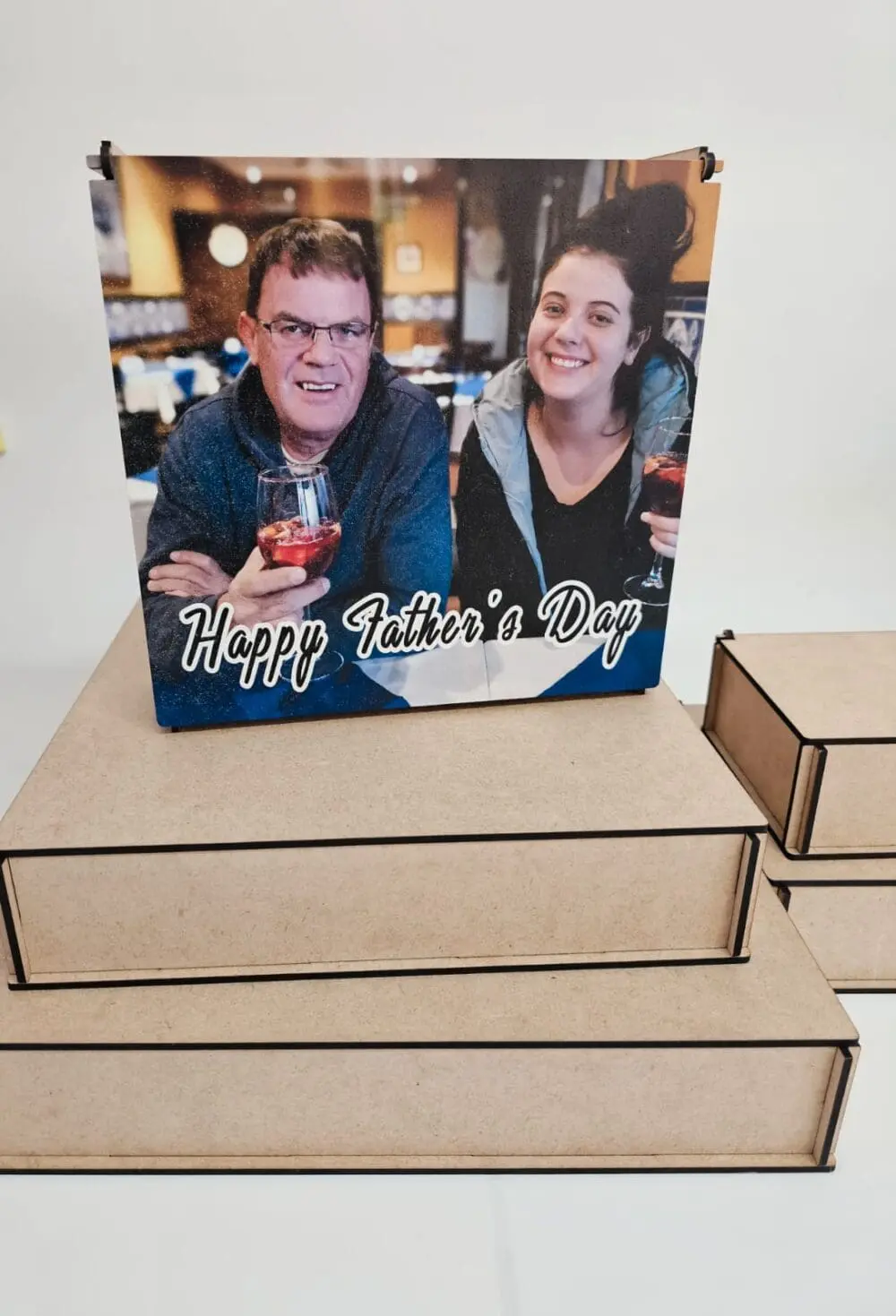 MDF Box UV Print2 3D UV DTF PRINTS : Direct to 3mm Square MDF Wooden Boxes (5 Sizes)