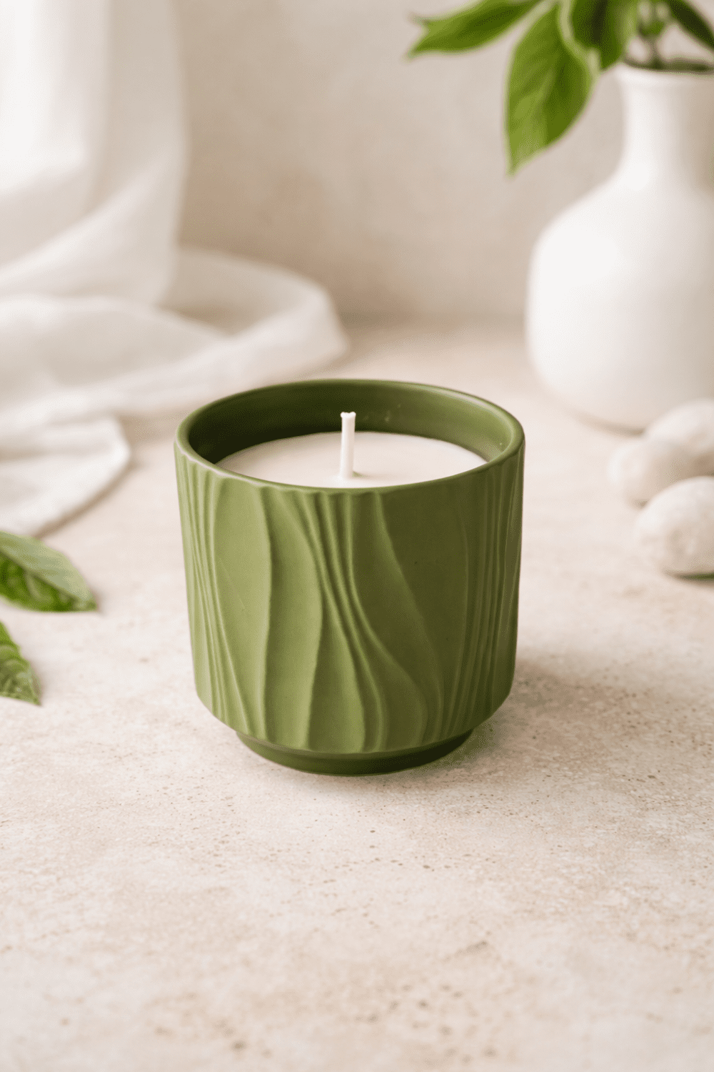 Silicone Moulds : Round Rippled Candle Vase Silicone Mould (TUM-AM)