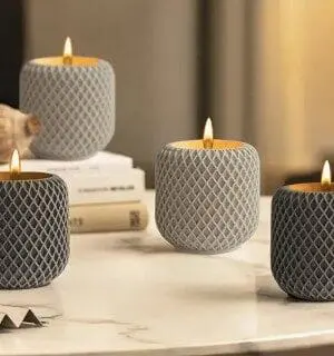 Silicone Moulds : Round Mesh Candle Holder Silicone Mould (Mesh123)