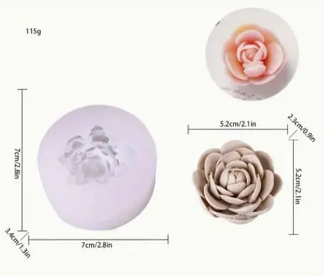 Silicone Rose Flower Mould Silicone Mould : 3D-Rose Silicone Mould