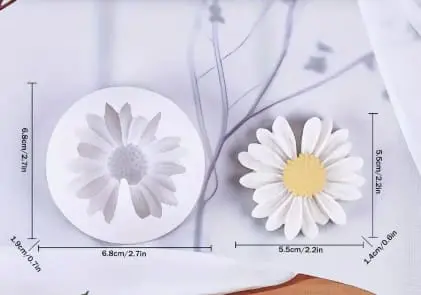 SiliconeDaisyFlowerMould Silicone Mould : Silicone Daisy Flower Mould (With Hole & Without) (SDFM)
