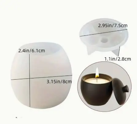 Silicone Moulds : Silicone Pear Shaped Cylinder Mould (PSC) + Casting Support Jig for the mould