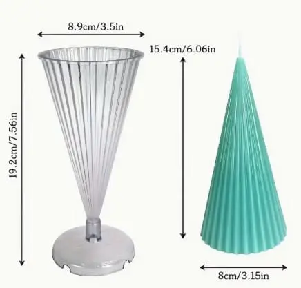 StripedConePillarCandlePlasticMould Plastic Mould: Striped Coned Pillar Candle Plastic Mould (SCP)