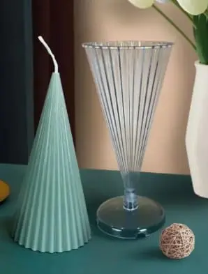 StripedConePillarCandlePlasticMould3 Plastic Mould: Striped Coned Pillar Candle Plastic Mould (SCP)