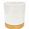 White Flower Pot With Wooden Base (ZZ) Sublimation Blanks : White Flower Pot With Wooden Base (ZZ)