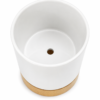 White Flower Pot With Wooden Inside Base (ZZ) Sublimation Blanks : White Flower Pot With Wooden Base (ZZ)