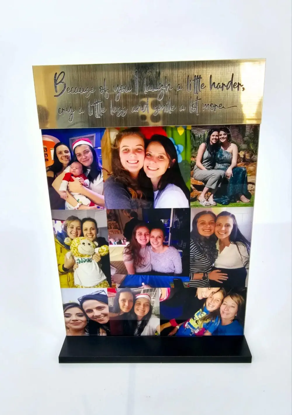 3D UV Print : Direct to 3mm CLEAR Acrylic Boards with lip & 6mm Black Melamine or 5mm Clear Acrylic Stand (A6, A5, A4 & A3, Portrait or Landscape)