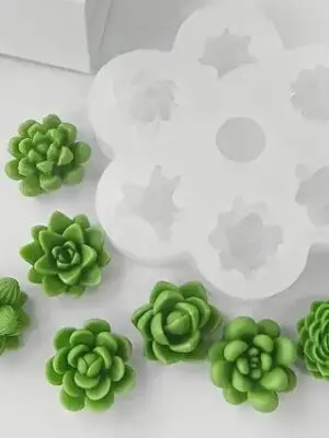 Silicone Mould : 1 Pc Succulent Flowers Silicone Mould (Succ-DF)