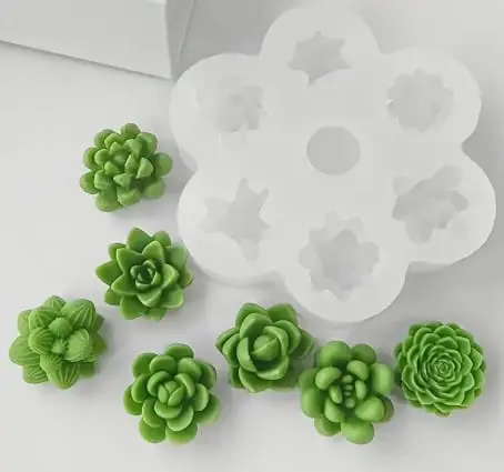 1 Pcs Succulent Different Flowers Silicone Mould Silicone Mould : 1 Pc Succulent Flowers Silicone Mould (Succ-DF)